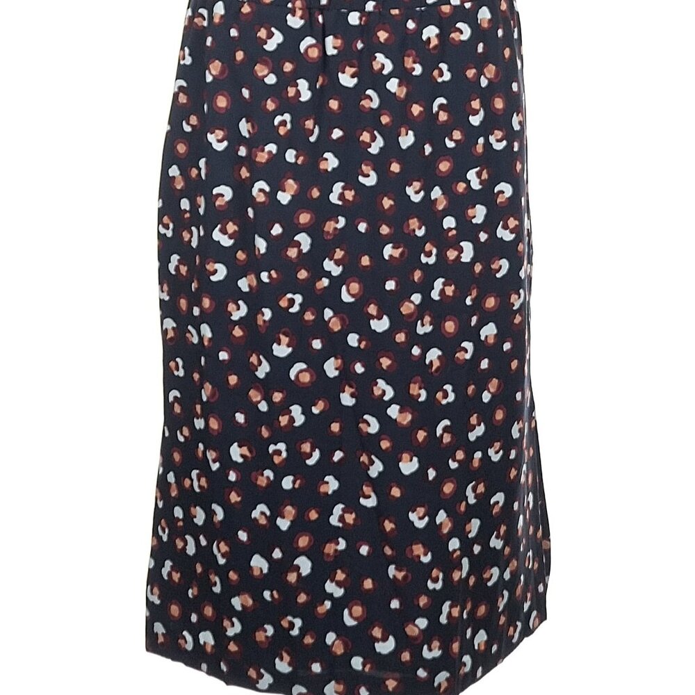 Ann Taylor Navy Abstract Leopard Midi Skirt – Size Large
